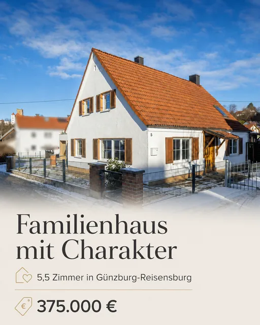 Anzeigenkarte Diamant Immobilien: reisensburg familienhaus