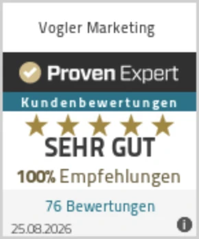 ProvenExpert-Siegel: Sehr gut, 100 % Empfehlungen, 76 Bewertungen (Stand 25.08.2026)